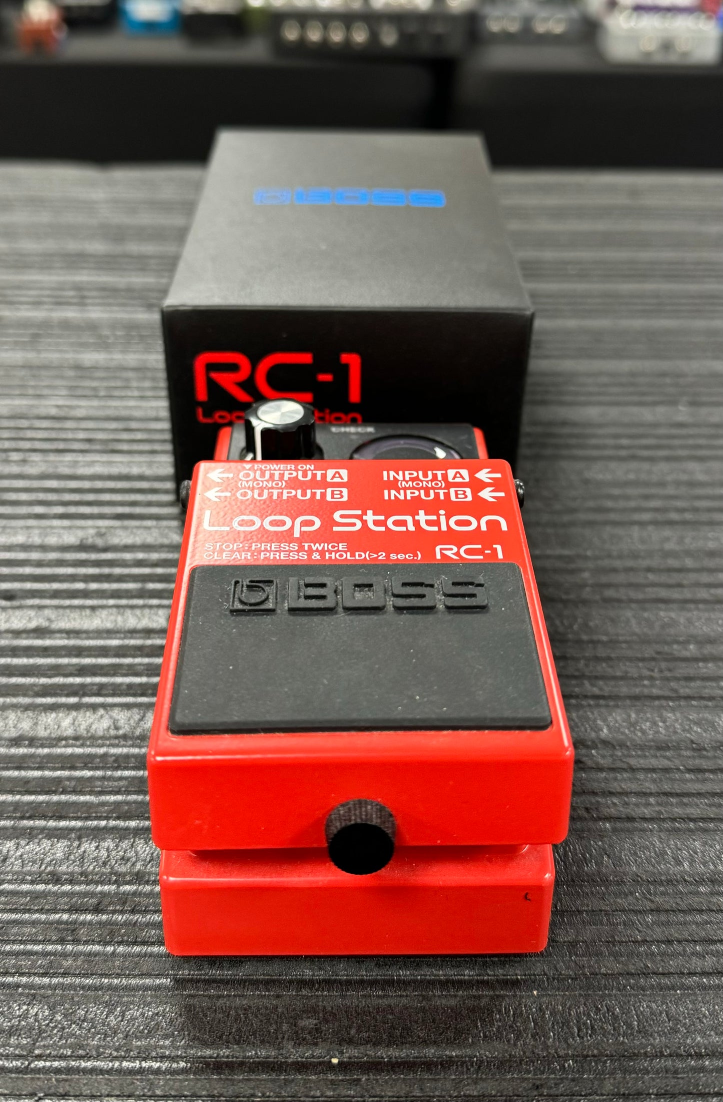 Top of with box of Used Boss RC-1 Looper