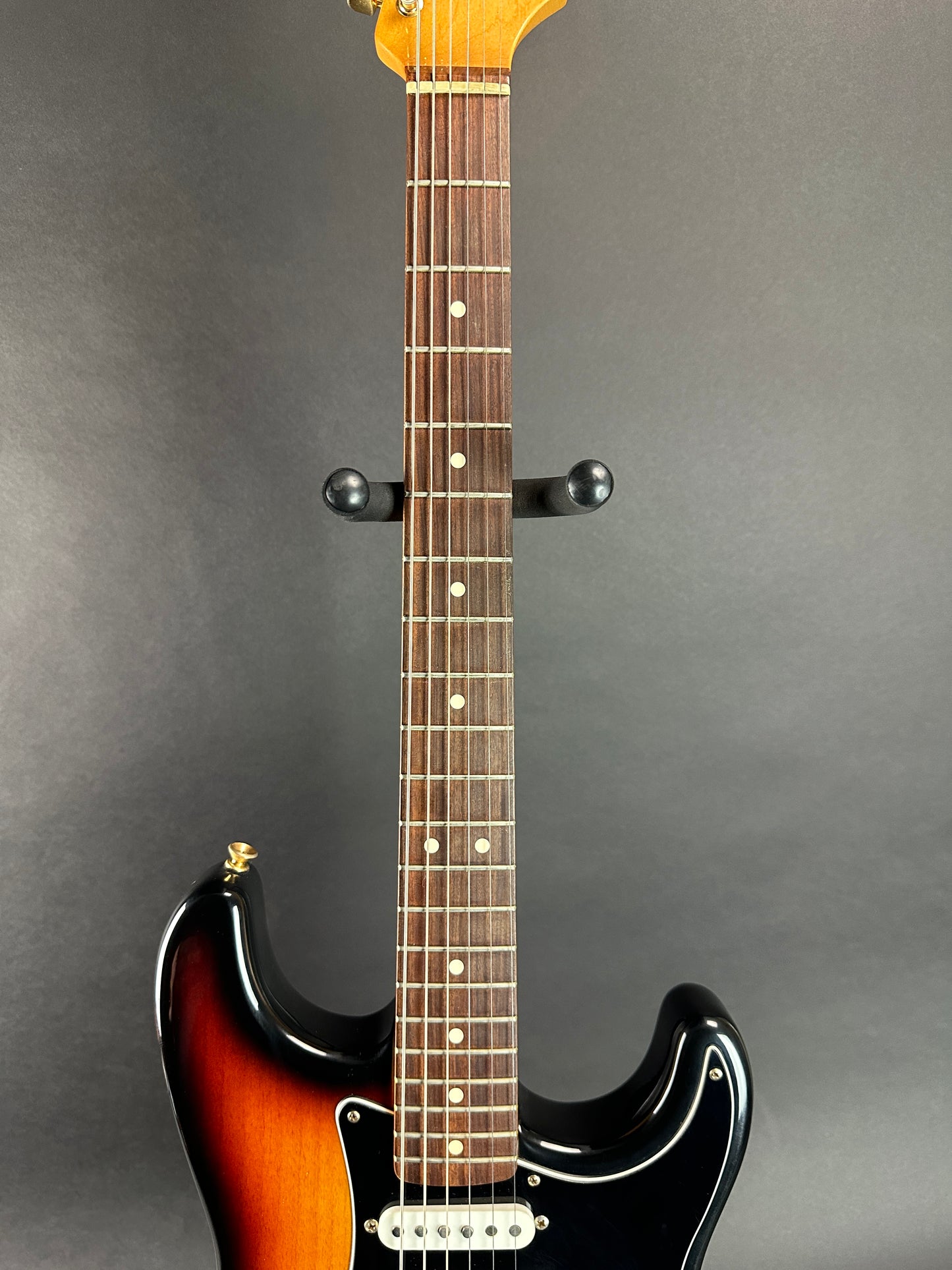Fretboard of Used 1994 Fender SRV Strat.