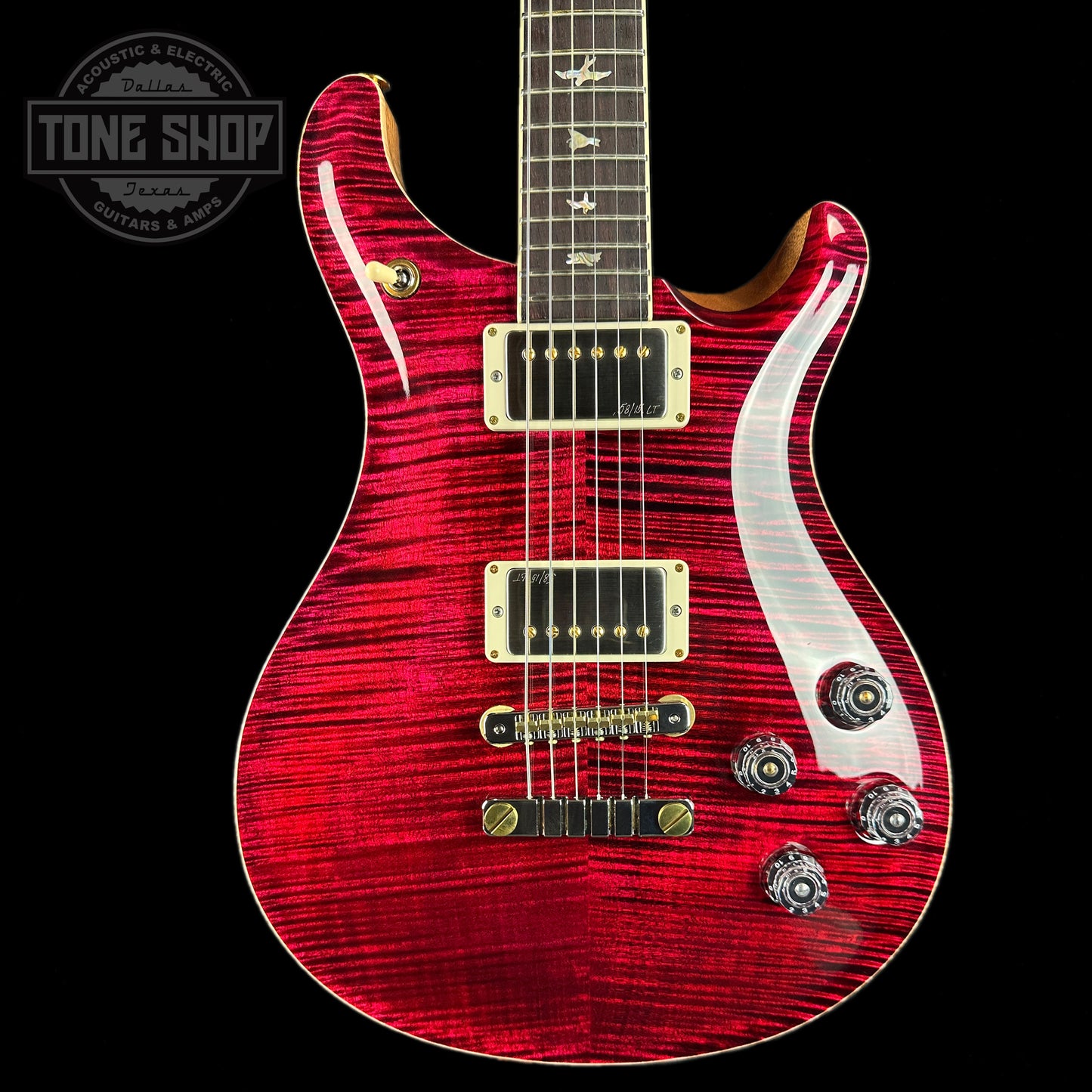 Front of PRS Paul Reed Smith McCarty 594 Red Tiger 10 Top Birds.