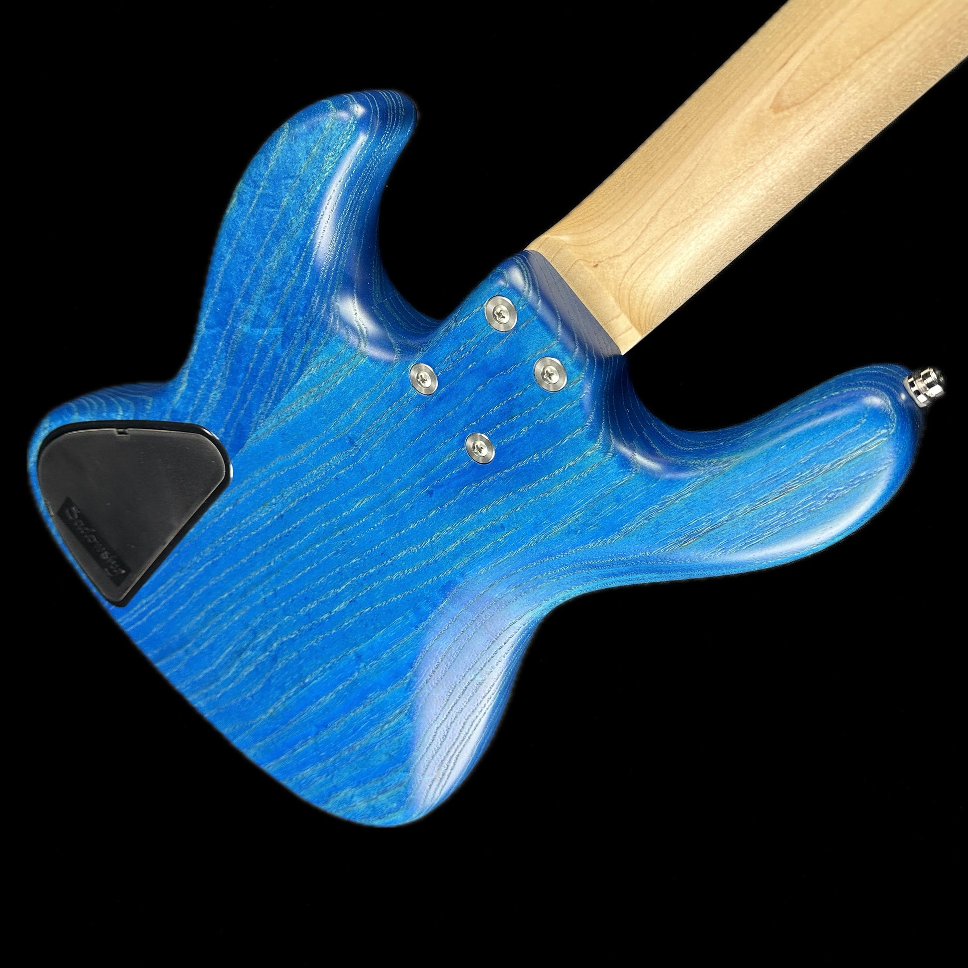 Back angle of Used Sadowsky MJ Metroline Satin Blue.