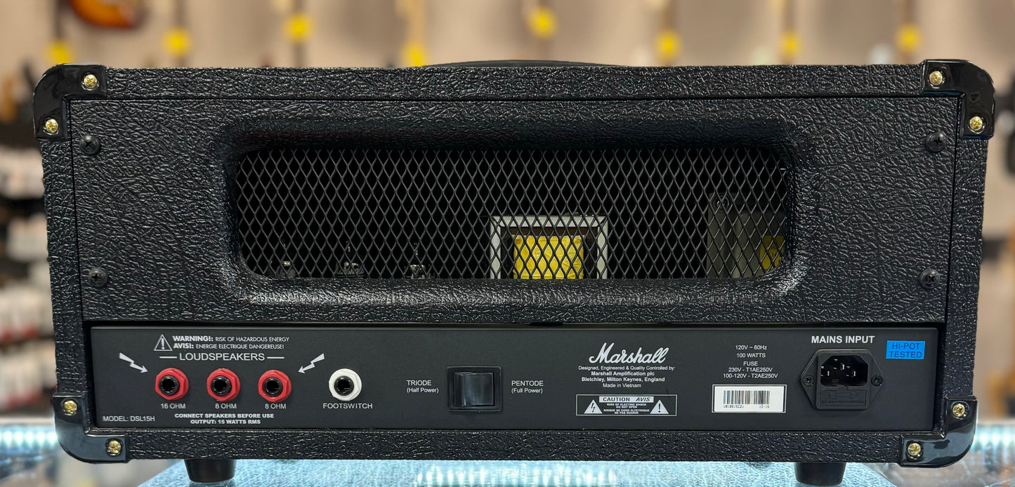 back of Used Marshall DSL15H 2 Channel 15 Watt Head