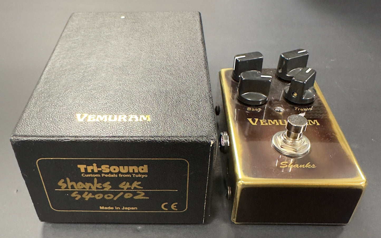 Top with box of Used Vemuram Shanks 4K Fuzz w/box TSS4905