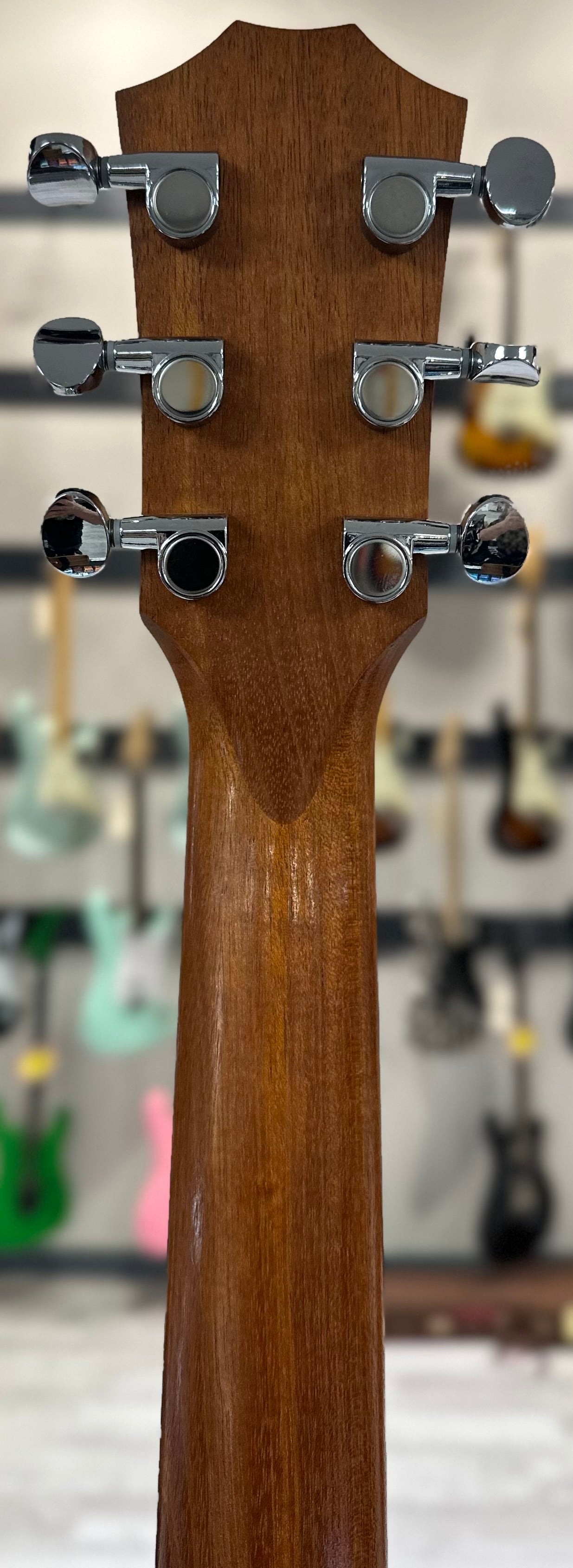 Back of headstock of Used Taylor GS Mini-E Walnut w/bag TSS4152