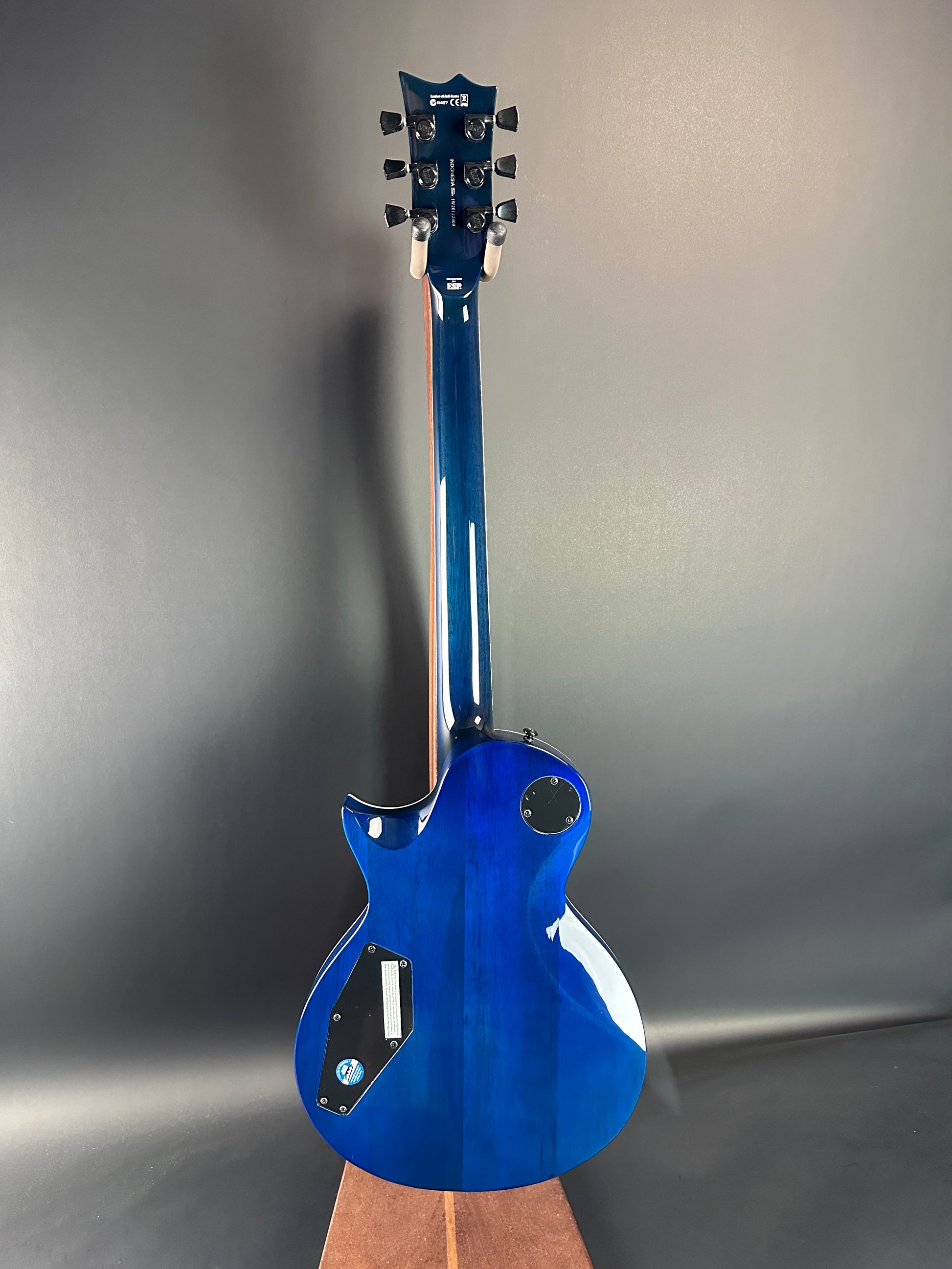 Full back of Used ESP LTD EC-1000 Deluxe Blue Nat Fade.