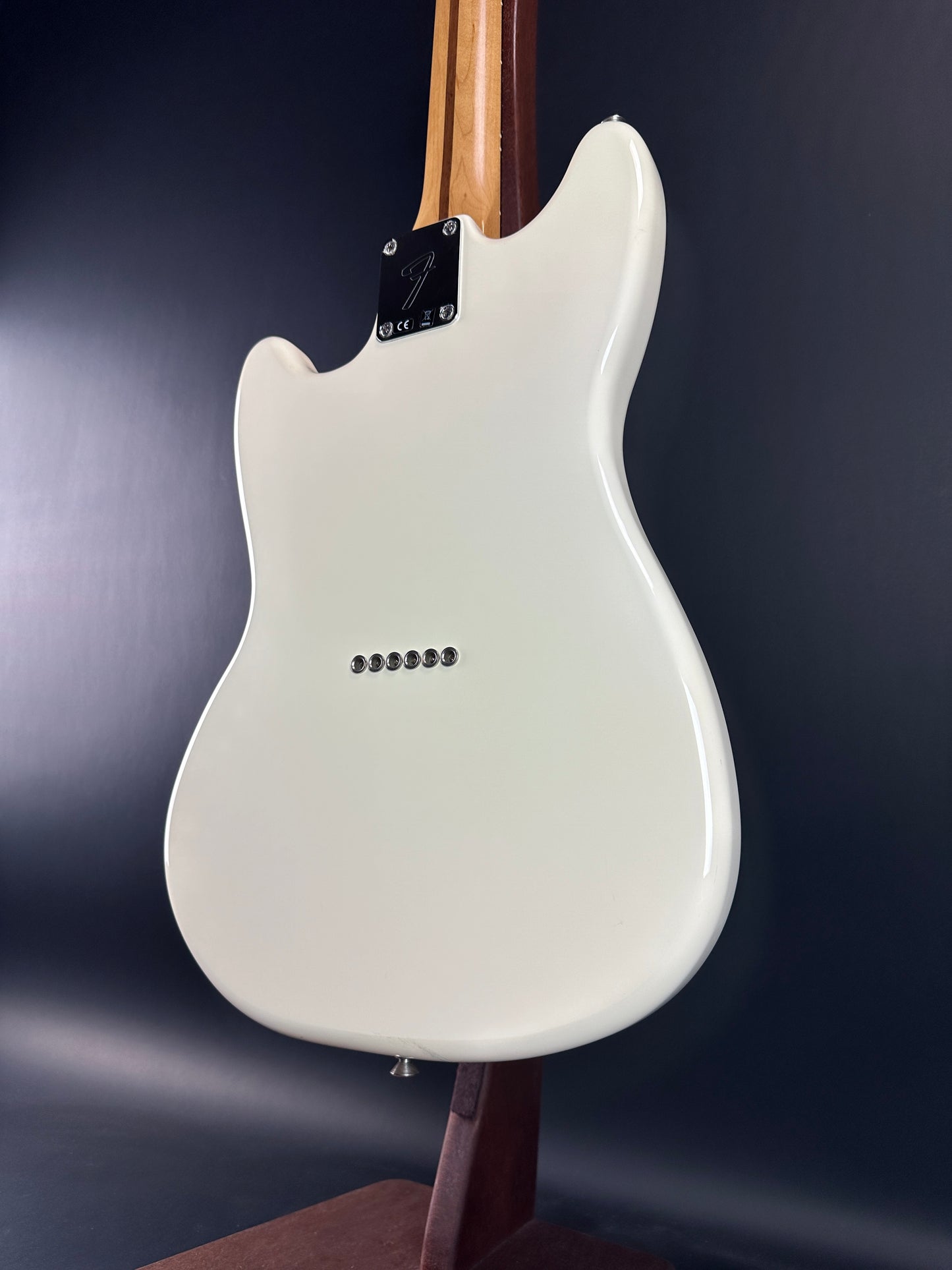 Back angle of Used Fender Player Mustang 90 White.