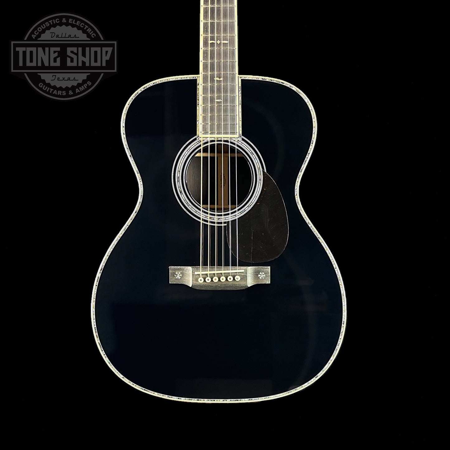 Front of Martin Custom Shop OM-42 Black.