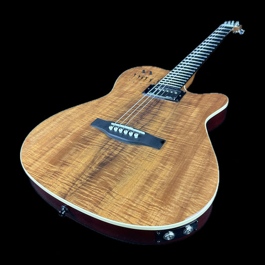 Front angle of Used Godin A6 Ultra Extreme Koa.