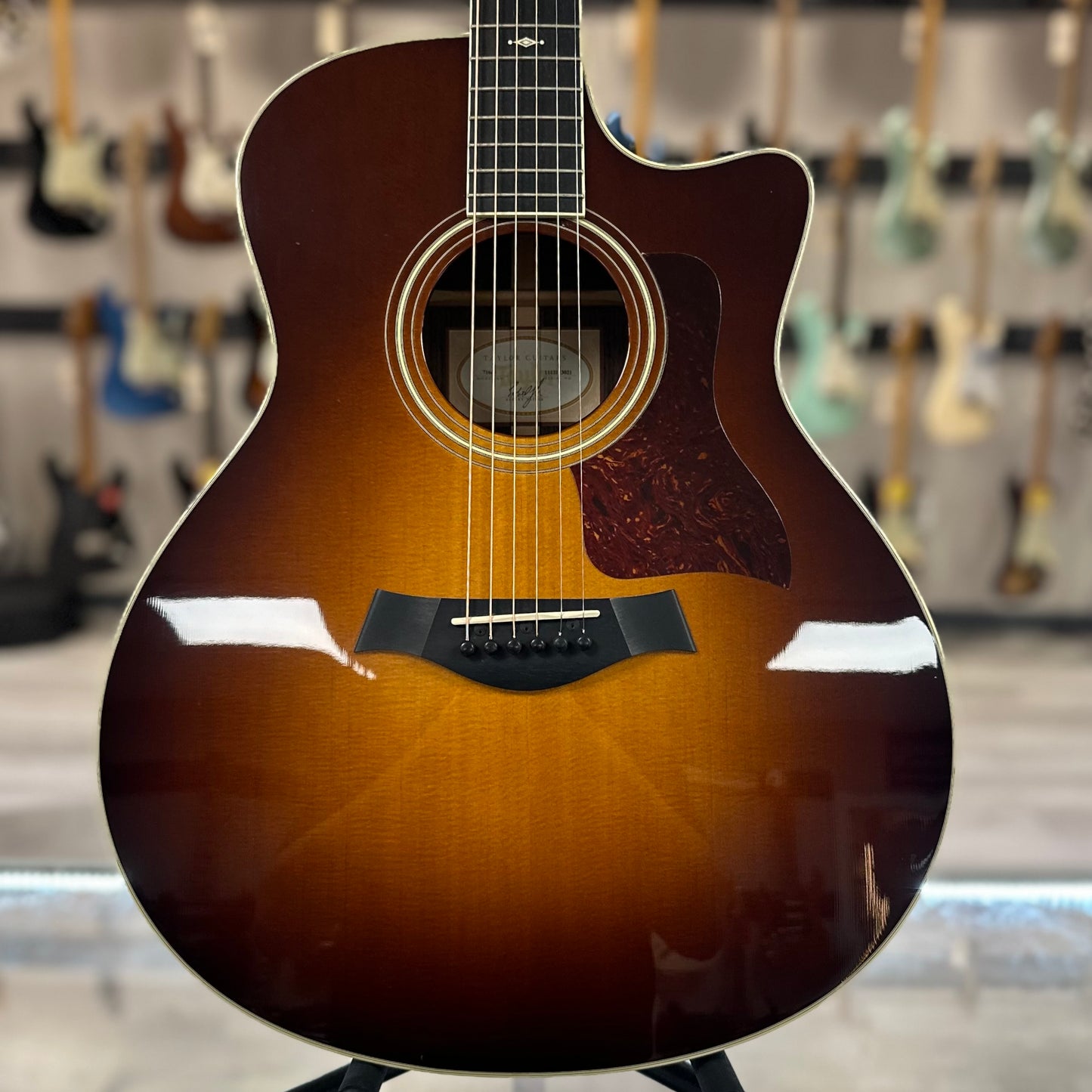 Front of Used Taylor 716ce Sunburst w/case TSS4374