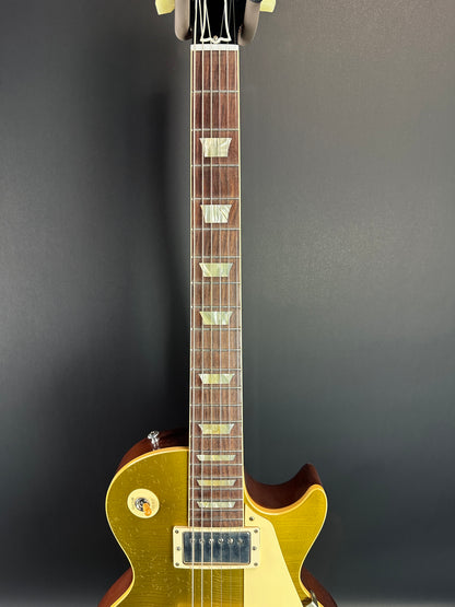 Fretboard of Used Gibson Murphy Lab Light Aged Double Gold 1957 Les Paul Goldtop Dark Back.