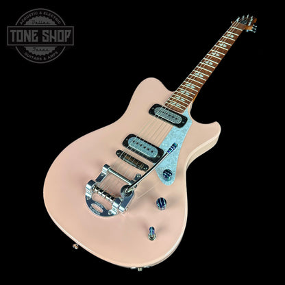 Front angle of Powers Electric A-Type Cochon Pink FF42 Pearl Ebony Cool CamTail.