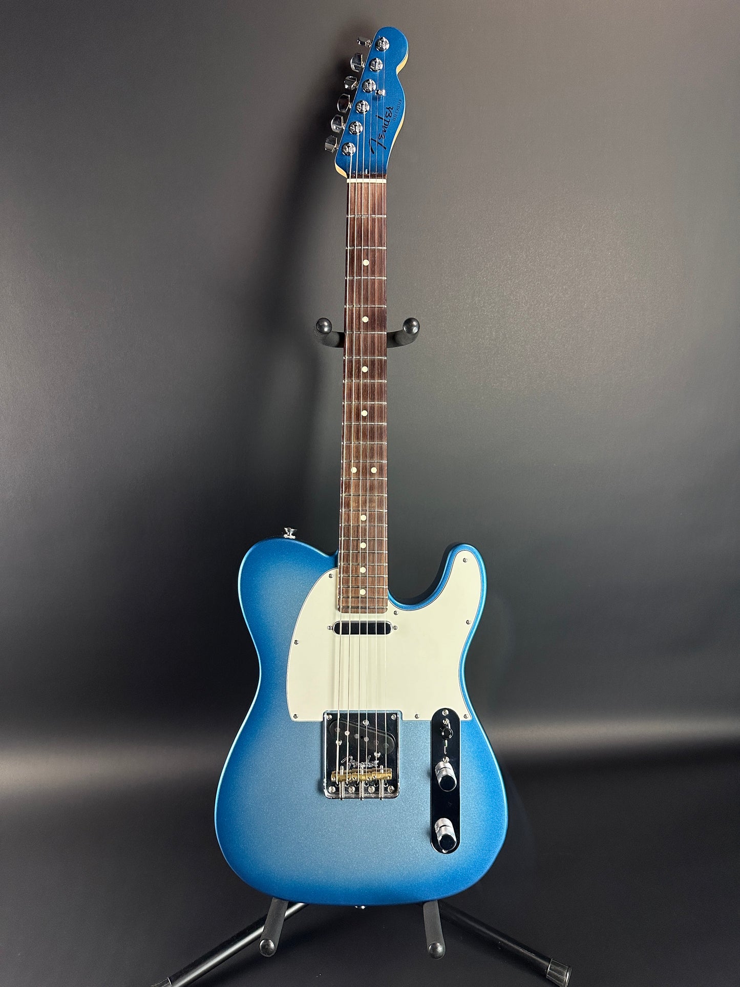 Full front of Used Fender American Showcase Telecaster Skyburst.