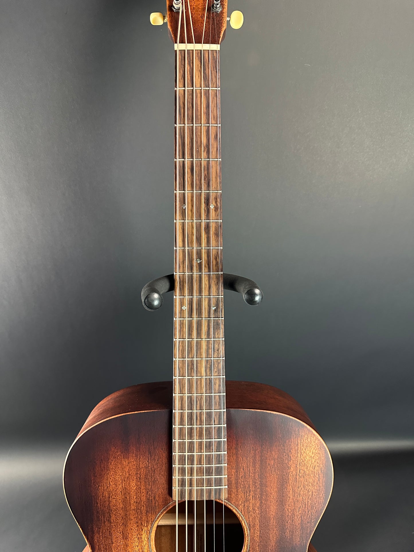 Fretboard of Used Martin 000-15M Street Master.