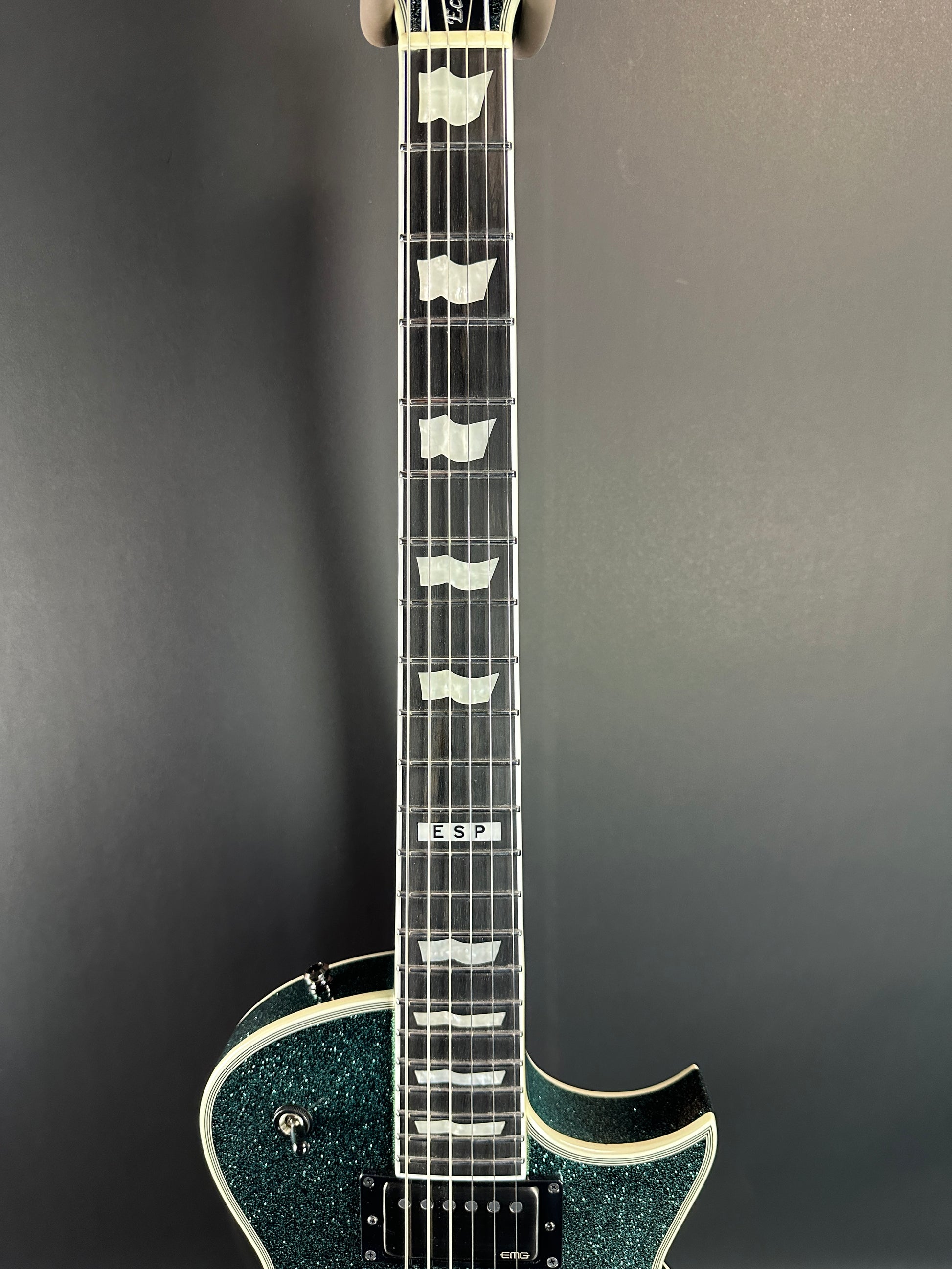 Fretboard of Used ESP E-II Eclipse Granite Sparkle.