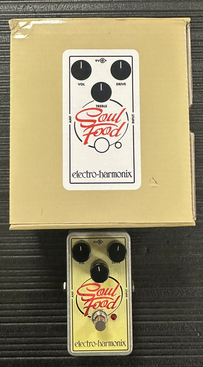 Top with box of Used EHX Electro Harmonix Soul Food Overdrive TSS4307