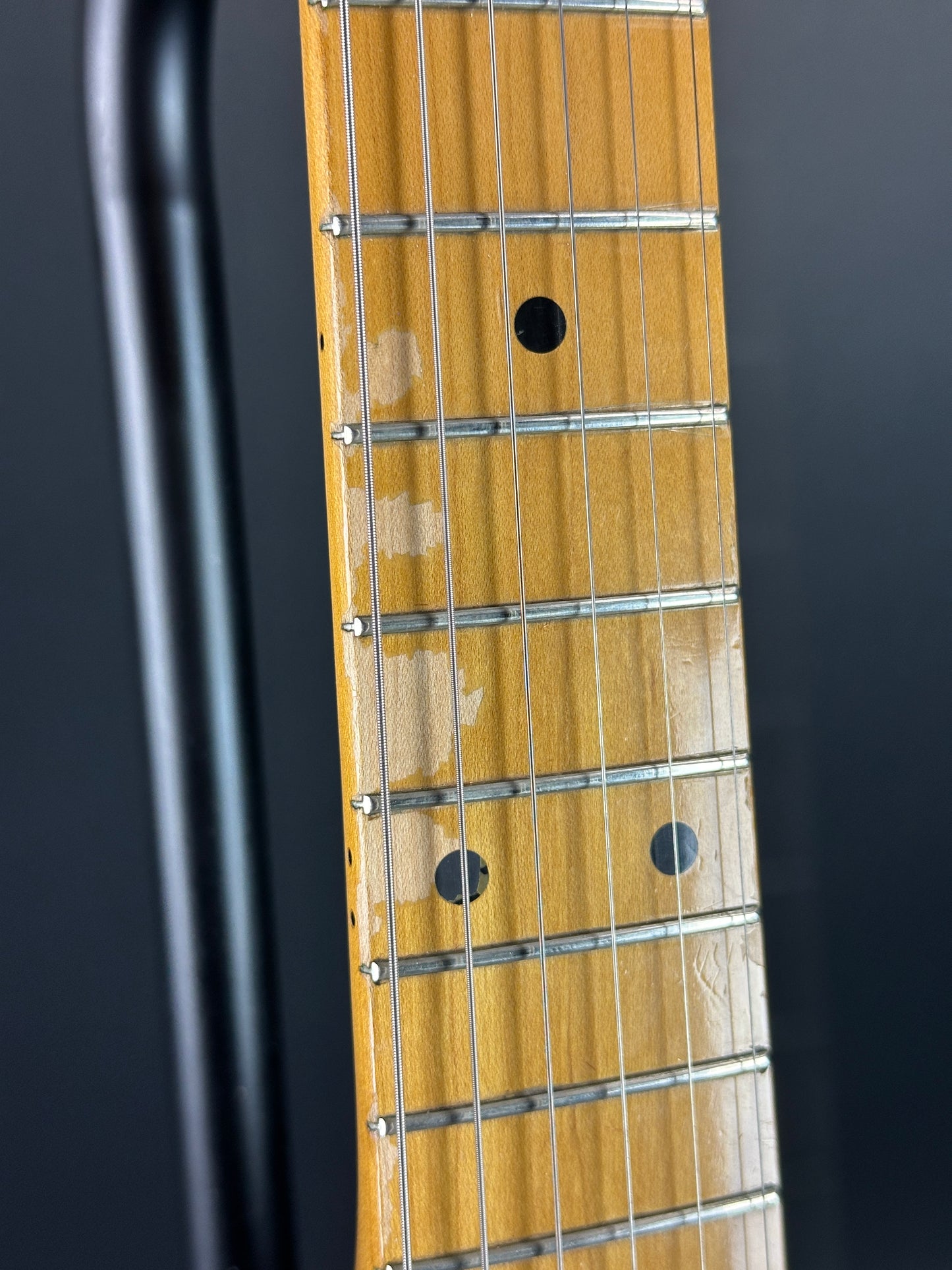 Chip in fretboard of Used 1984 Ibanez Roadstar II RS-135.