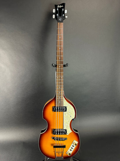 Full front of Used Hofner Icon Sieries D-Bass Sunburst.