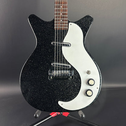 Front of Used Danelectro '59 DC NOS Black Metal Flake.