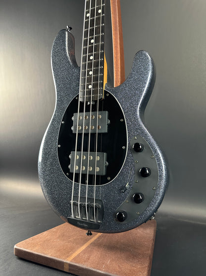 Front angle of Used Ernie Ball MusicMan Stringray Special HH Charcoal Sparkle.