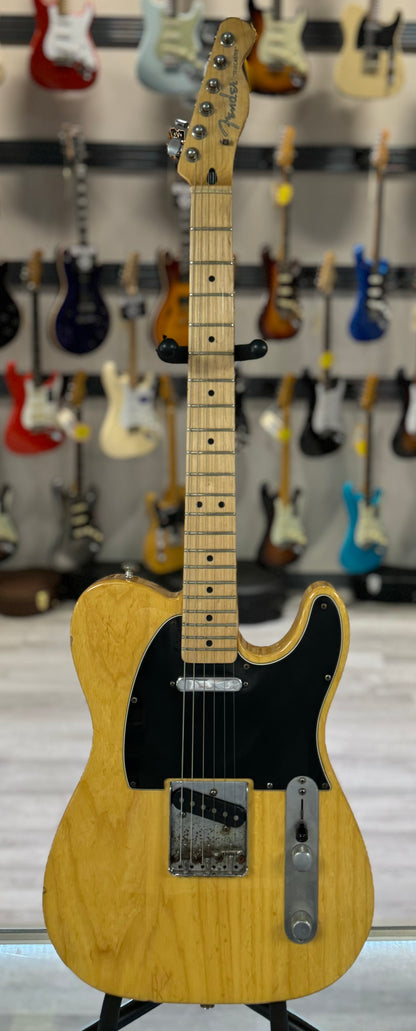 Full front of Used Fender Standard Telecaster Natural w/case