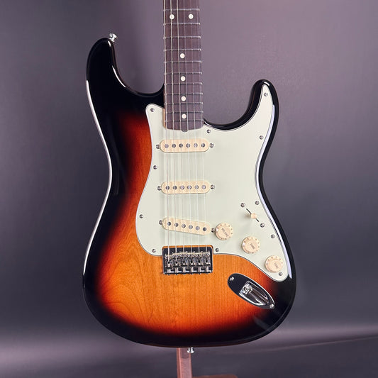 Front of Used Fender Robert Cray Stratocaster Sunburst.