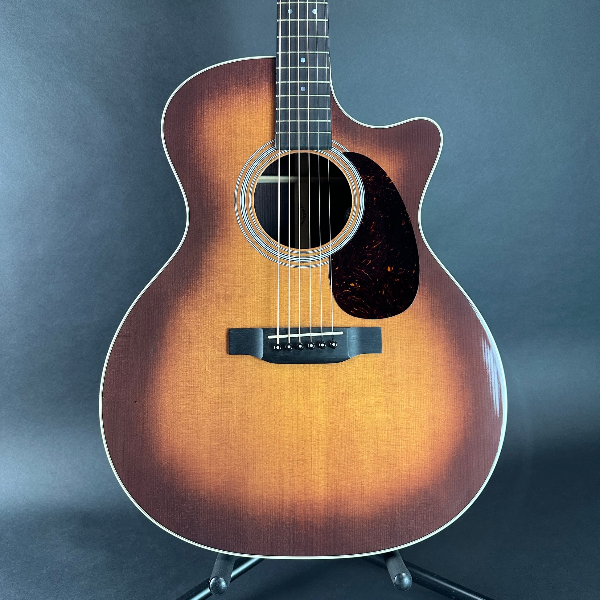 Front of Used Martin GPC16E Sunburst.