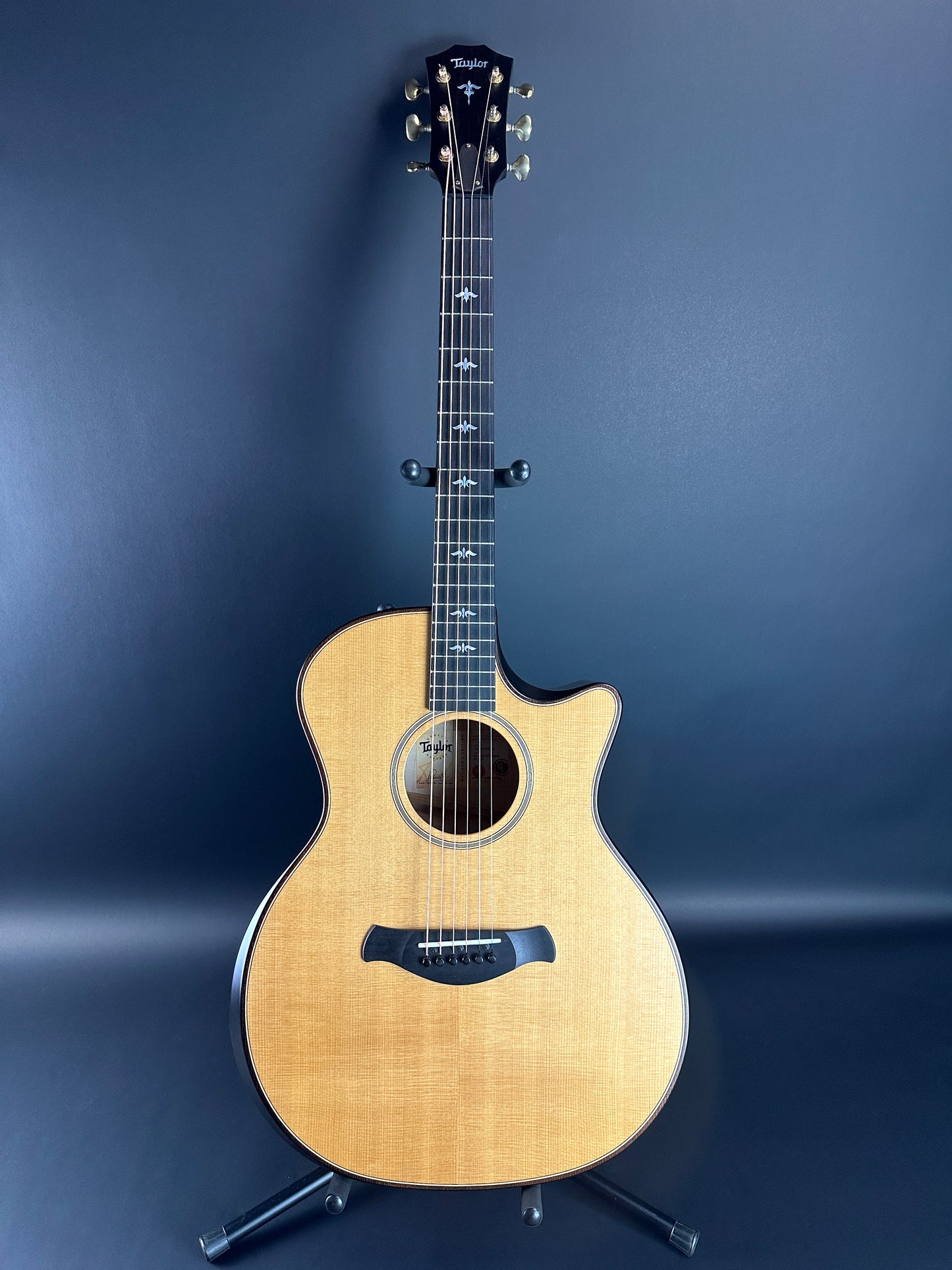 Full front of Used Taylor 614ce Builder's Edition Natural.