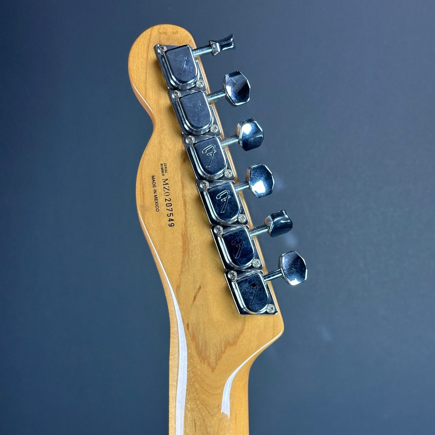 Back of headstock of Used Fender Classic Series '72 Telecaster Custom 3-Color Sunburst.