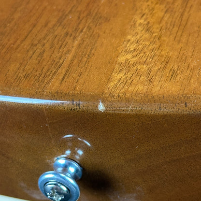 Small ding near bottom strap button of Used 2020 Gibson Les Paul Standard 50's Goldtop.