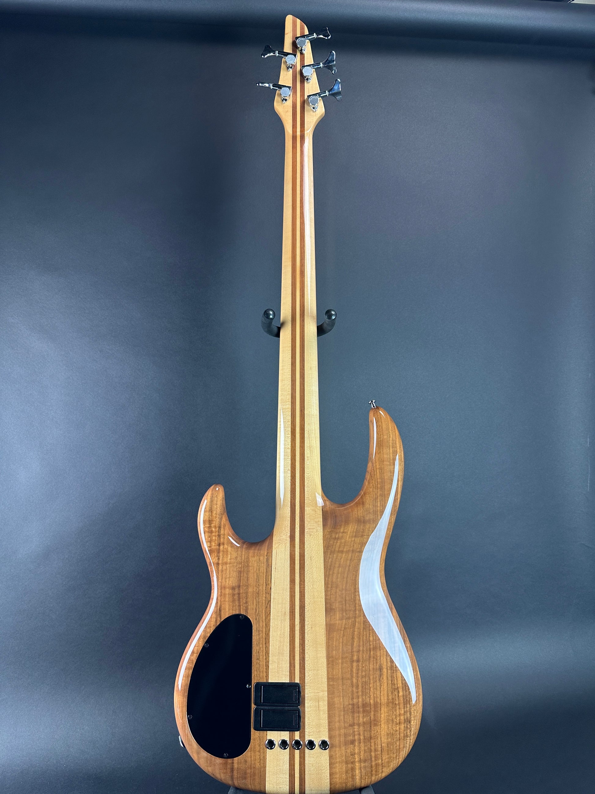 Full back of Used Carvin LB75 Five String Fretless.