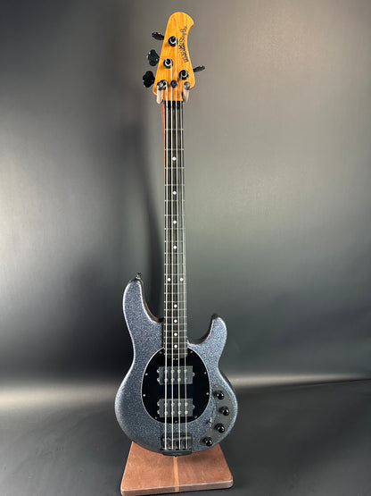 Full front of Used Ernie Ball MusicMan Stringray Special HH Charcoal Sparkle.