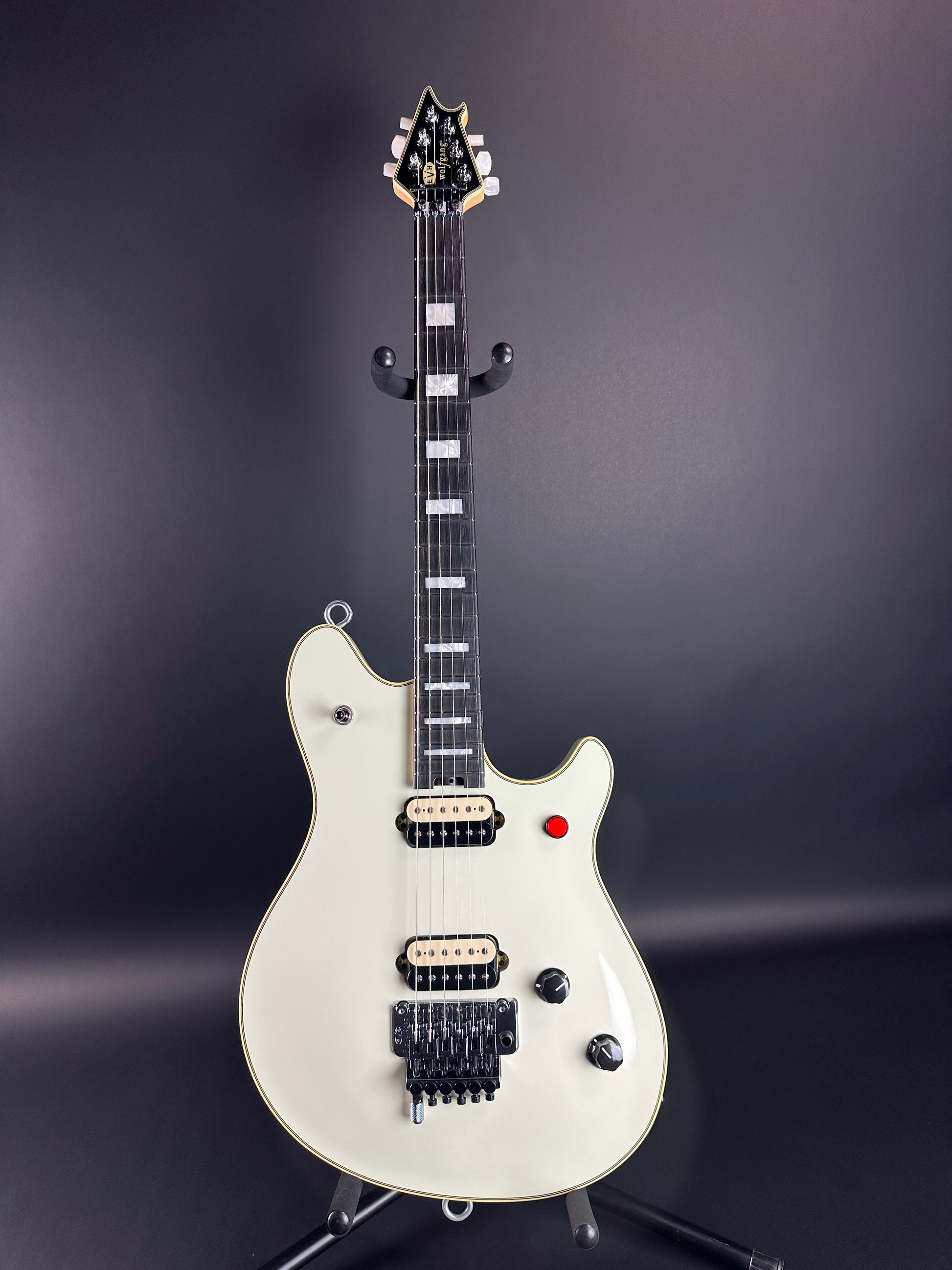 Full front of Used EVH MIJ Series Wolfgang Signature Ivory.