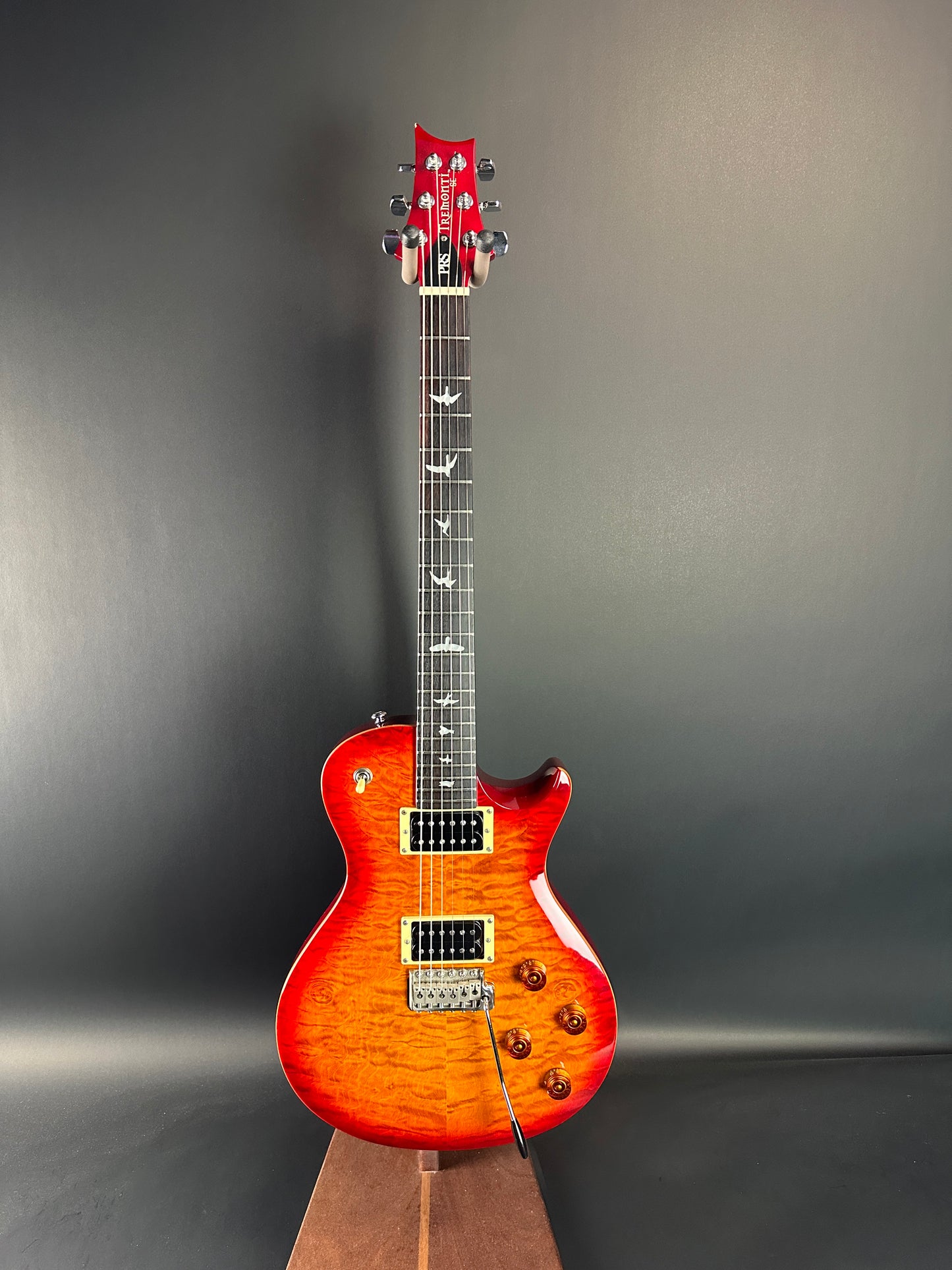 Full front of Used PRS SE Mark Tremonti Cherryburst.