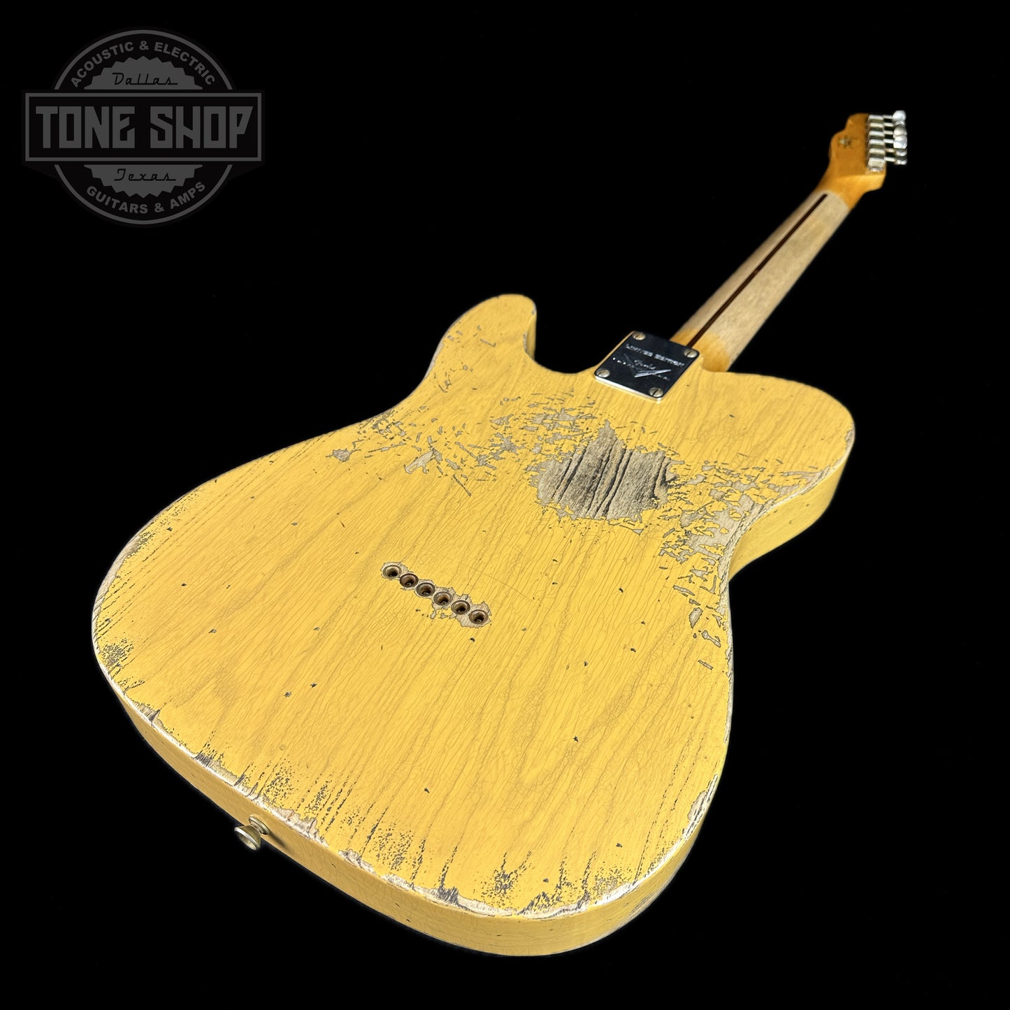 Back angle of Used 2022 Fender Custom Shop '51 Telecaster Nocaster Blonde Heavy Relic.