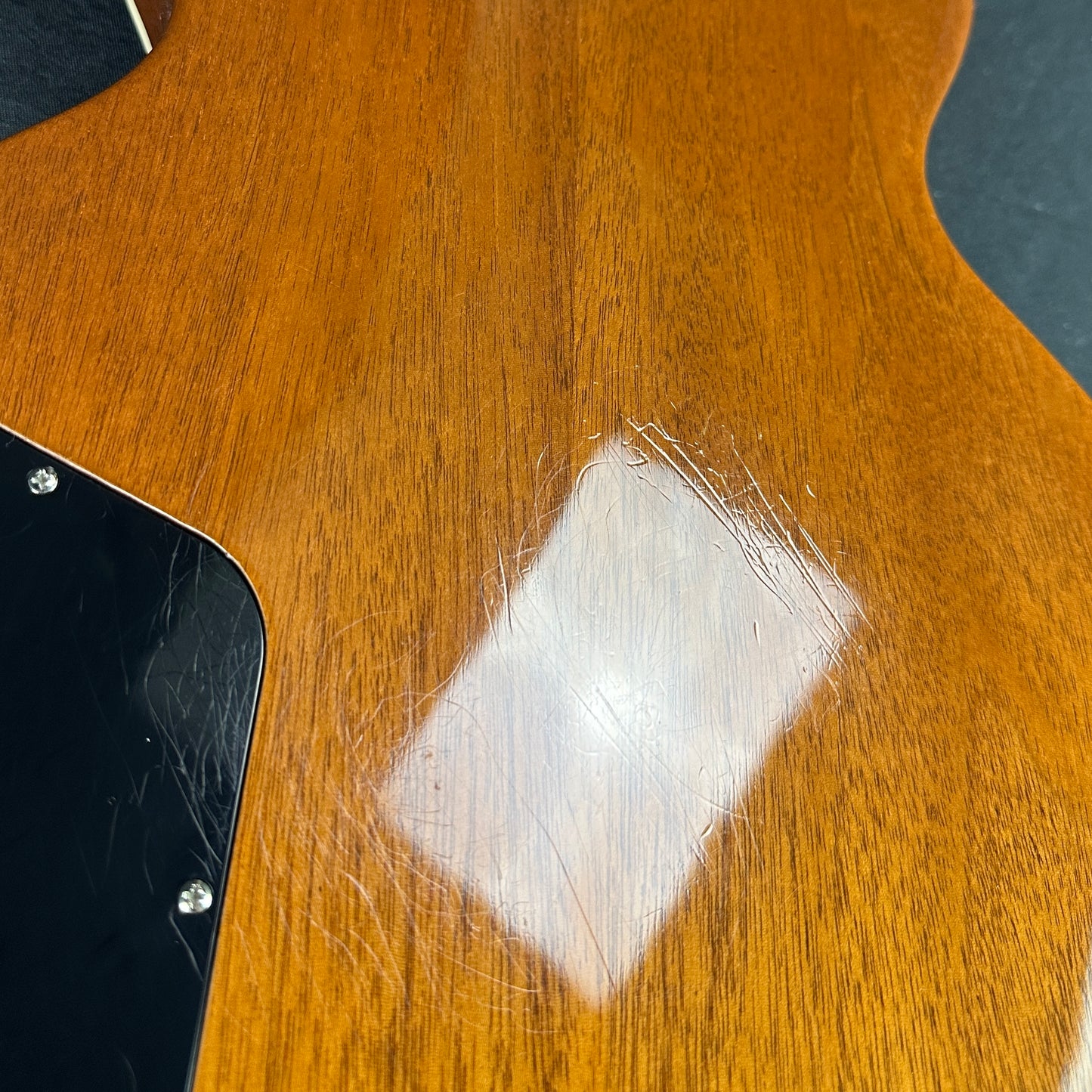 Scratches on back of body of Used 2020 Gibson Les Paul Standard 50's Goldtop.