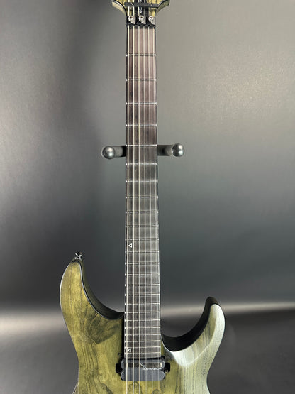 Fretboard of Used Schecter C1 Apocalypse Ash Green Sustainer.