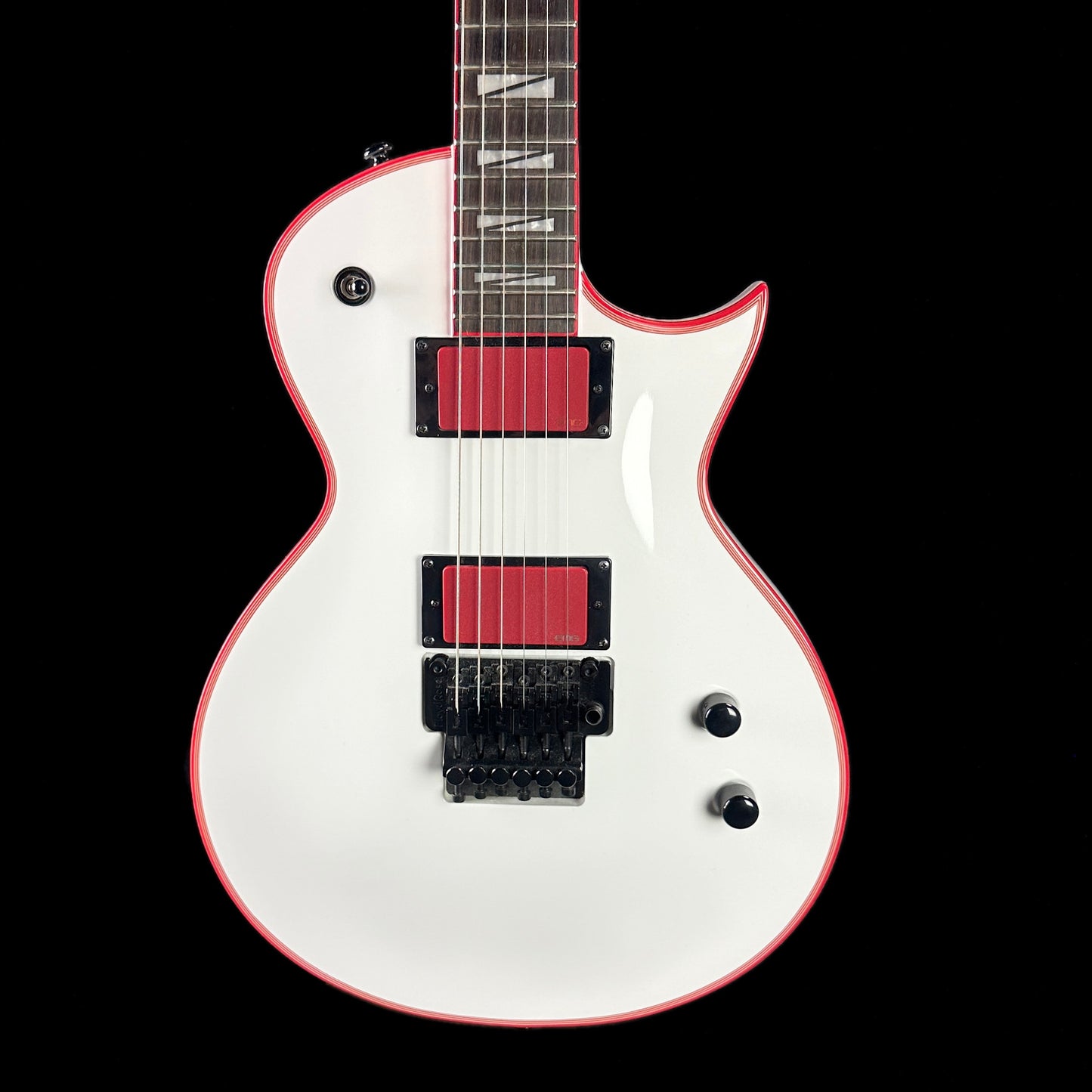 Front of body of Used ESP LTD LGH-600 Gary Holt White.