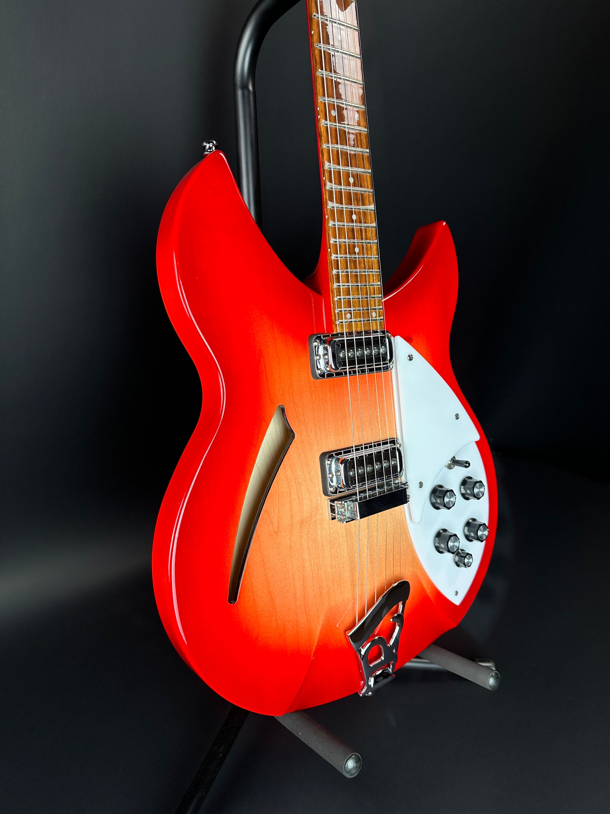 Front angle of Used 2017 Rickenbacker 330 Fireglo.