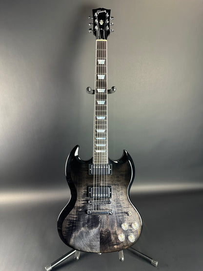 Full front o fUsed Gibson SG Modern Trans Ebony Fade.