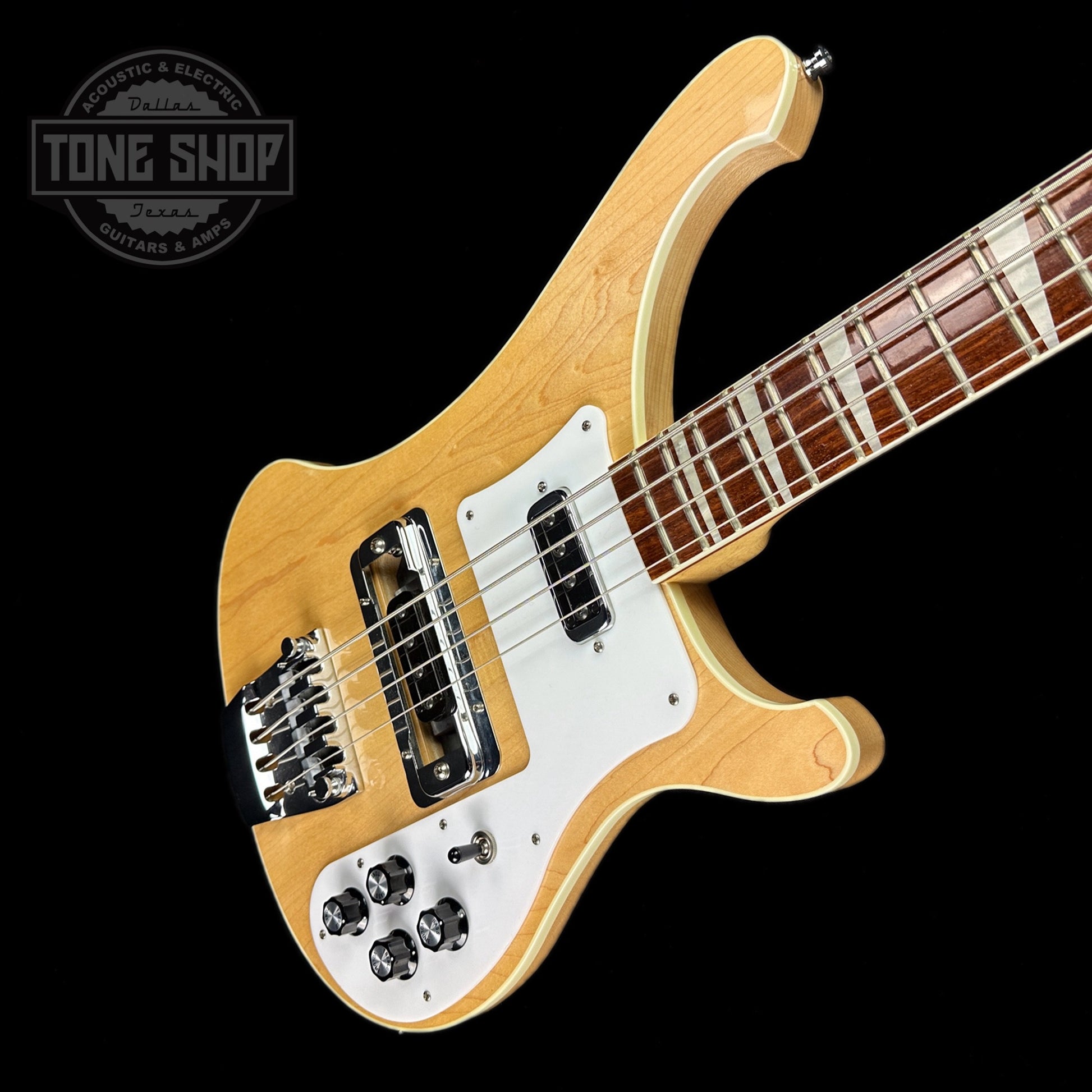 Front angle of Used 2013 Rickenbacker 4003 Maple Glow Bass.