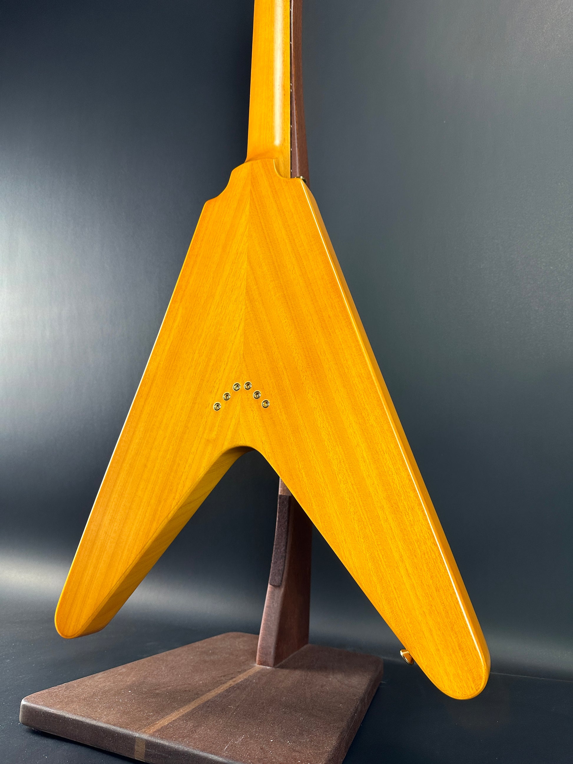 Back angle of Used Epiphone 1958 Korina Flying V.