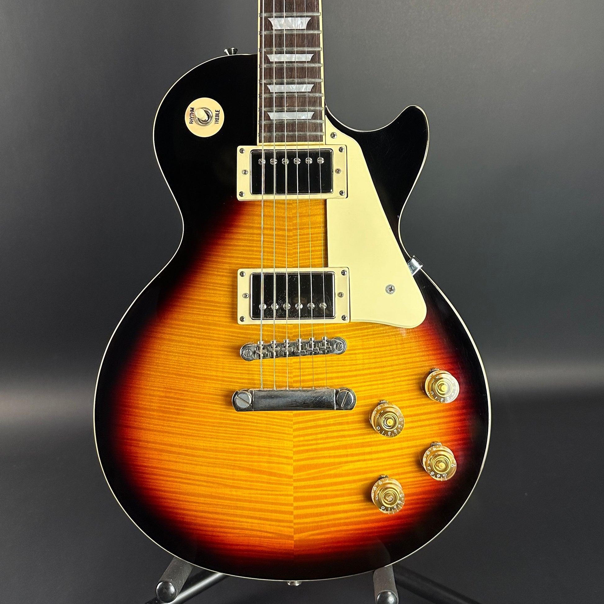 Front of Used Epiphone Les Paul 1960 Tribute Plus Burst.