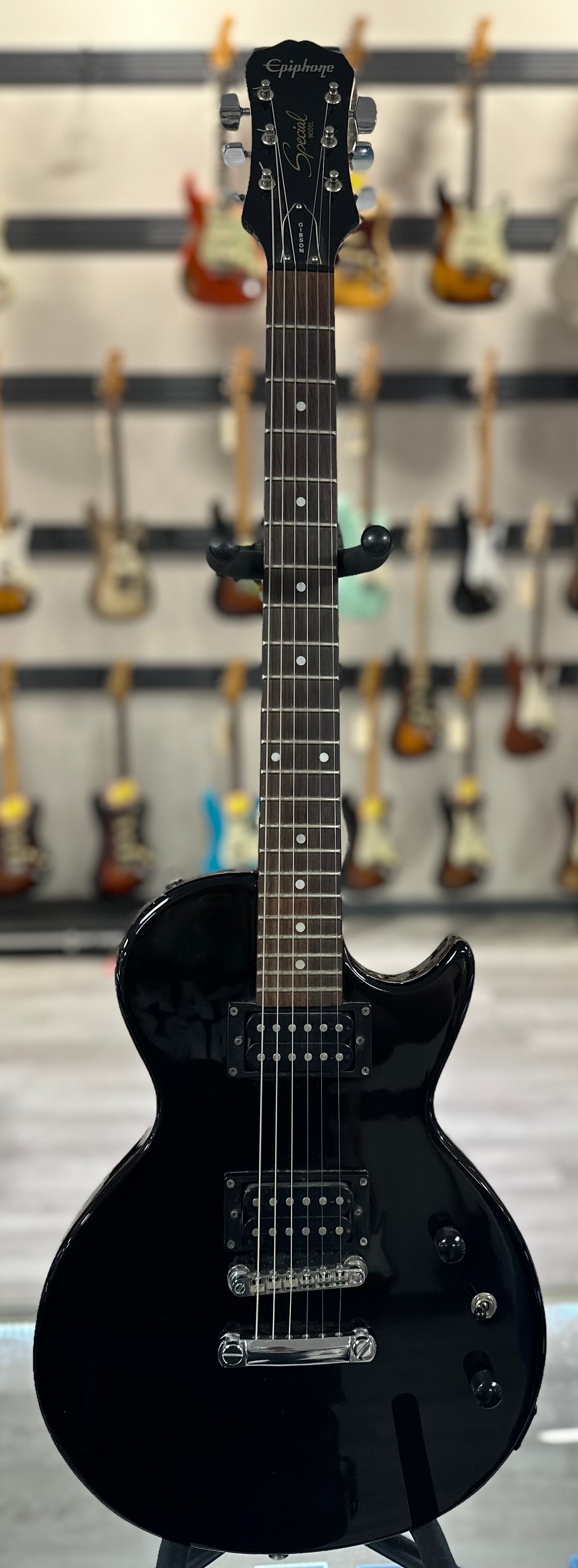 Full front of Used Epiphone Les Paul Special Ebony TSS4338