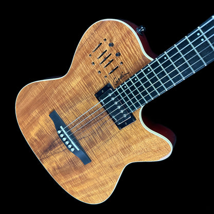 Front angle of Used Godin A6 Ultra Extreme Koa.