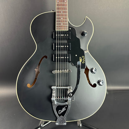 Front of Used Guild Starfire I Jet P90 Black.