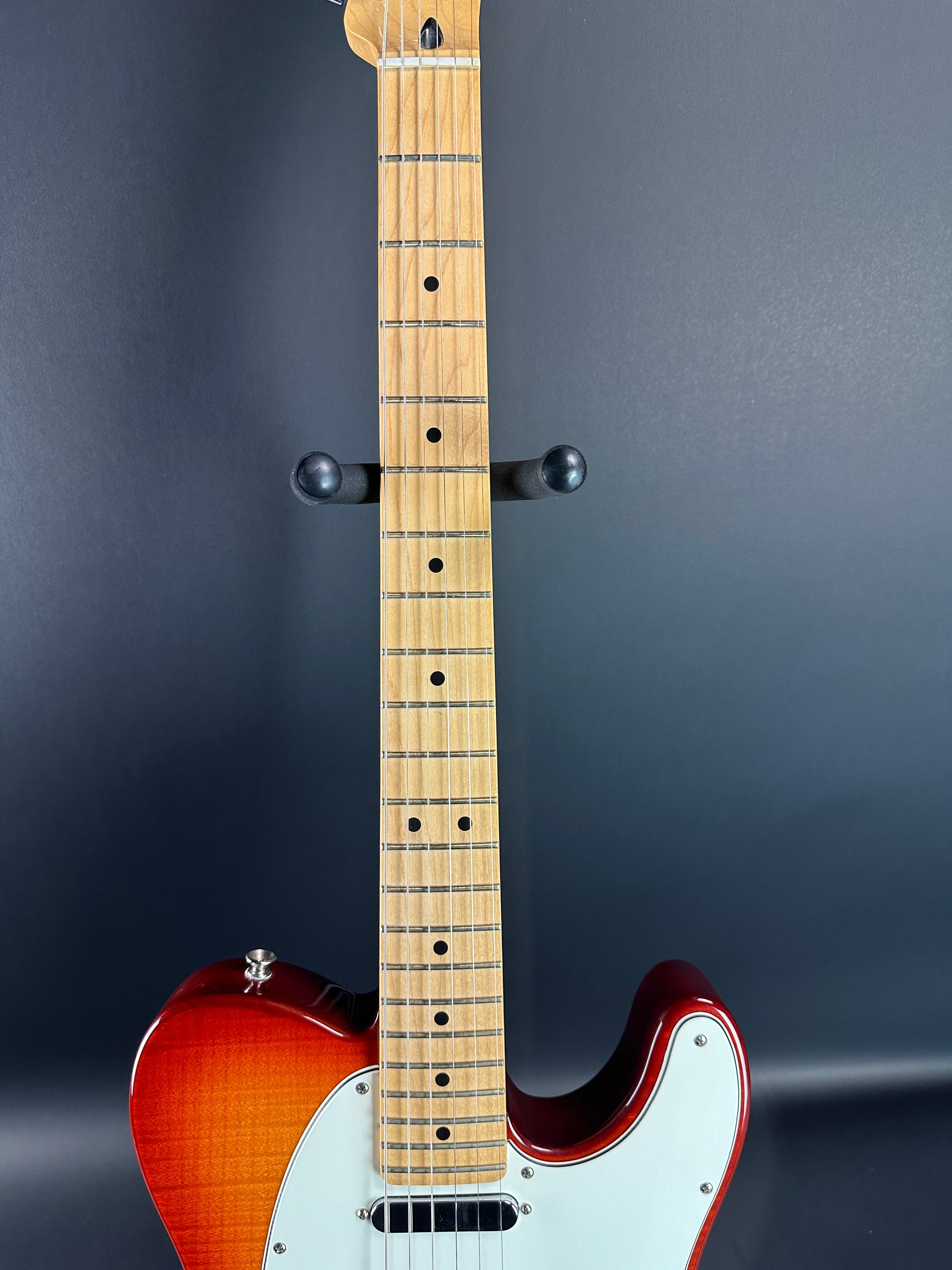 Fretboard of Used Fender Player Telecaster Plus Top Sienna Burst.