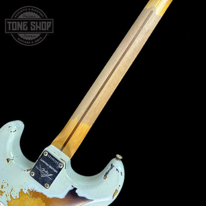 Back of neck of Used 2020 Fender Custom Shop '56 Stratocaster Sonic Blue Over 3 Tone Sunburst.