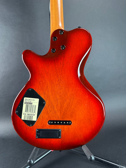 Back of Used Godin LG HB Cherryburst Flame.