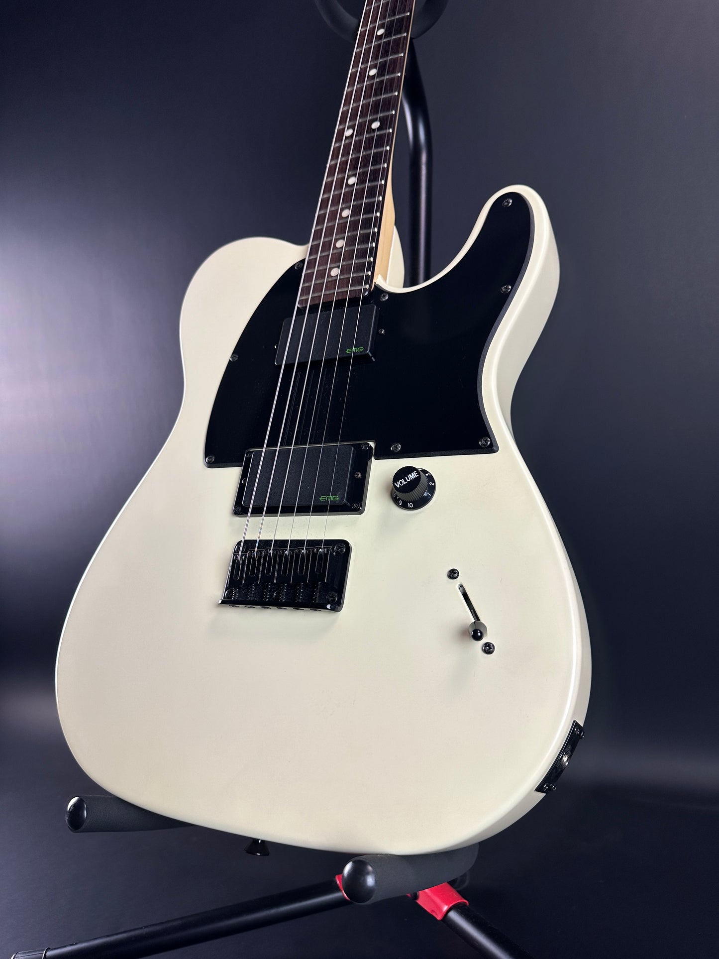 Front angle of Used Squier Jim Root Tele White.