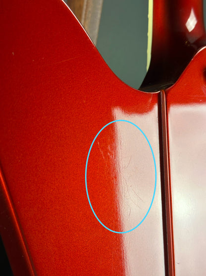 Scratches on back of Used 2006 Gibson Firebird VII Red Metallic.