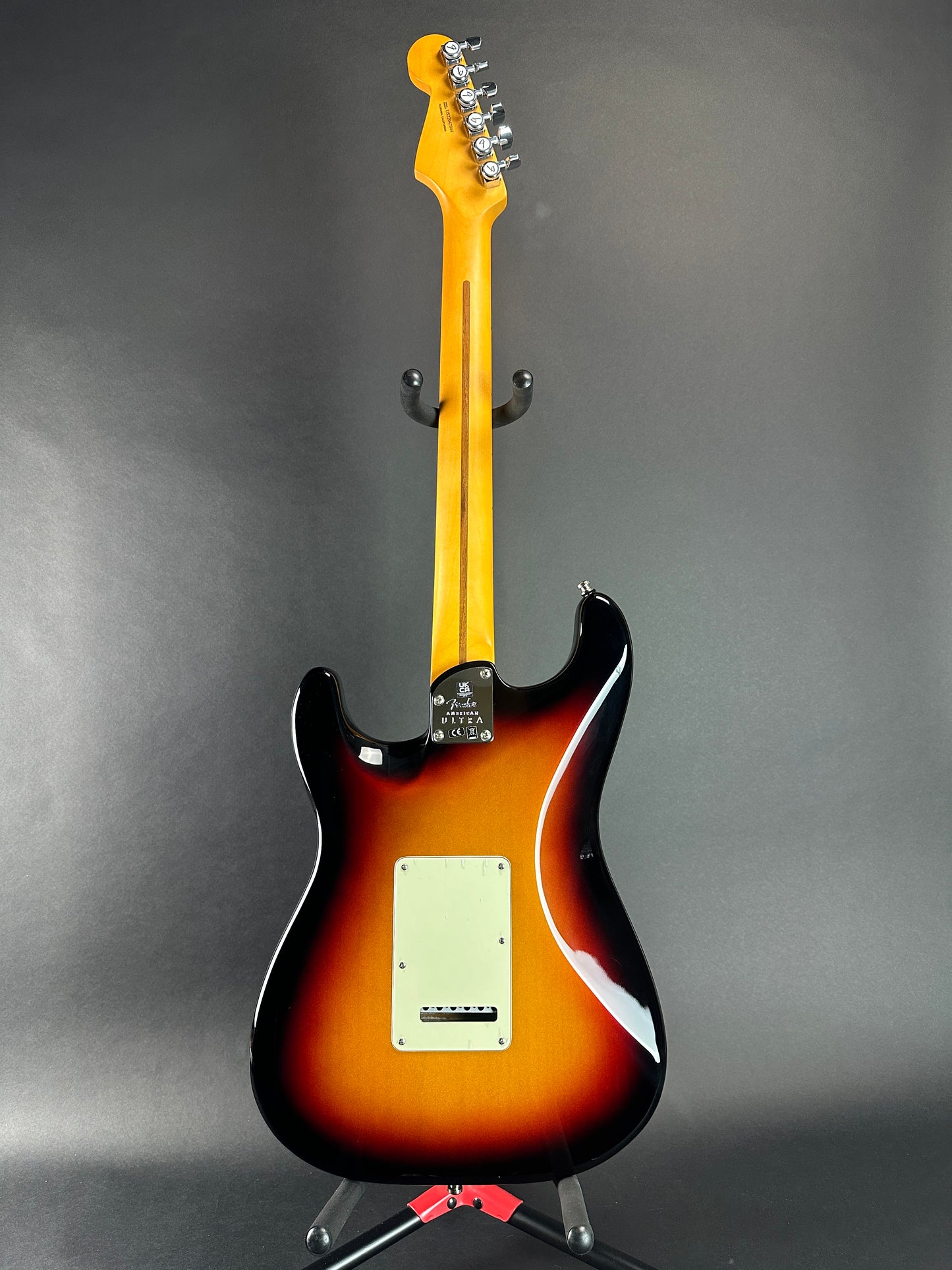 Full back of Used 2022 Fender American Ultra Strat Ultraburst.